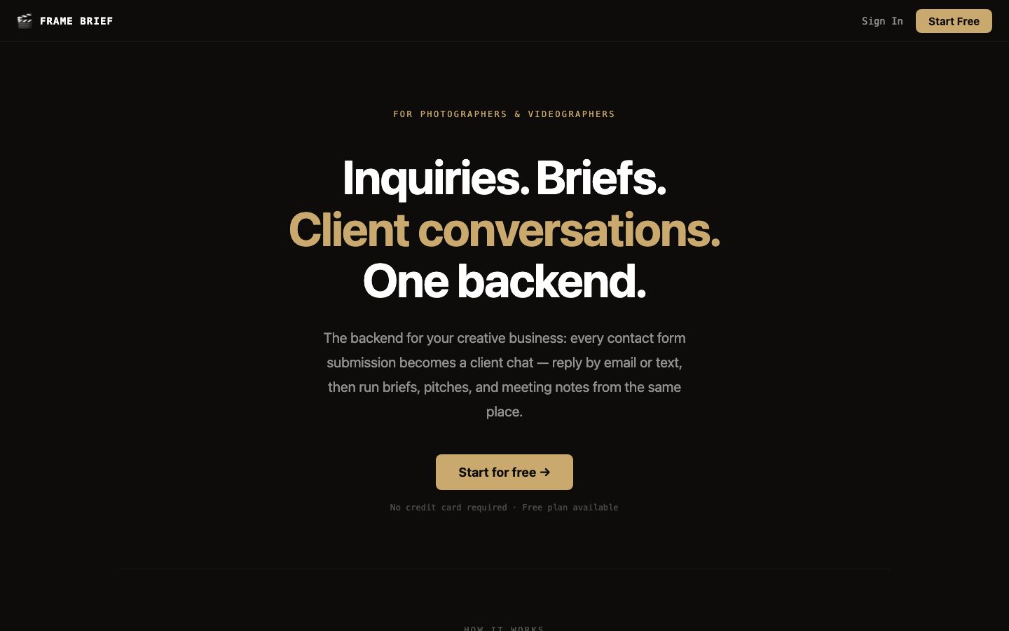 Frame Brief, the CRM GH Productions built