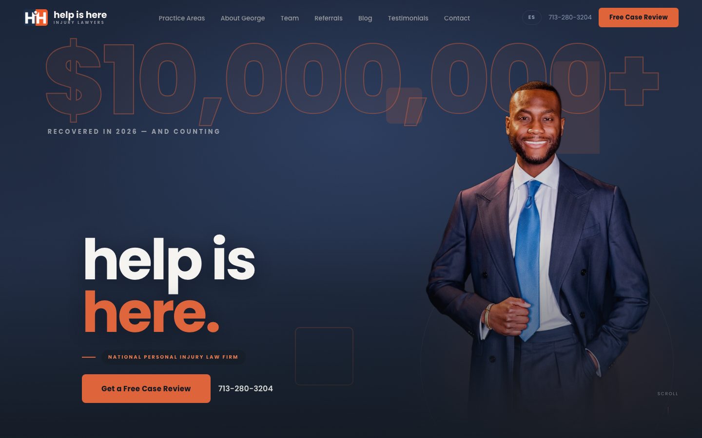 helpishere.law on a desktop screen