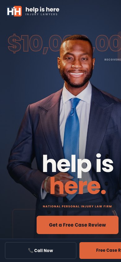 helpishere.law on a phone